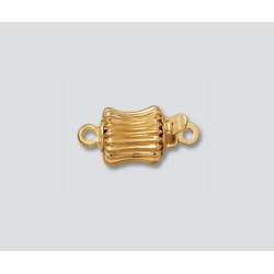 14K Złote zapięcie, tuba, karbowana 7.5x5.5mm