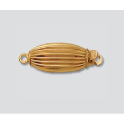 14K Złote zapięcie - owal, karbowany 6x14mm