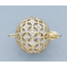 14K Złote zapięcie, kulka 18mm z diamentami