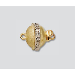 14K Złote zapięcie, kulka 9 mm z diamentami