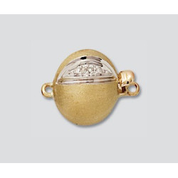 14K Złote zapięcie. matowe 11.5mm z diamentami