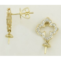 14K Złote kolczyki z diamentami, nakrętki