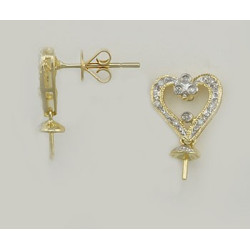 14K Złote kolczyki z diamentami, nakrętki