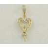 14K Złoty wisiorek z diamentami, nasadka i trzpień