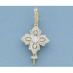 14K Złoty wisiorek z diamentami, trzpień i kubek