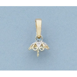 14K Złoty wisiorek z diamentami, trzpień i kubek