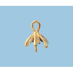 14K Złoty wisiorek z diamentami, kubek z trzpieniem 11mm