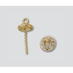 14K Złote wkrętki z diamentami, kubeczki z trzpieniem