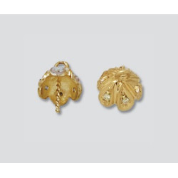 14K Złote wkrętki z diamentami, kubek i trzpień 6mm