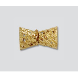 14K Złote zapięcie, stożek ze wzorami 14.85x8.25mm