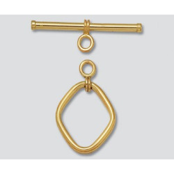 14K Złoty łącznik, zapięcie, kształt diamentu 10.75x12.9mm