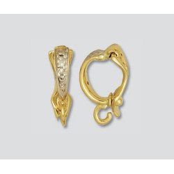 14K Złoty łacznik z perłami 8.25x14mm