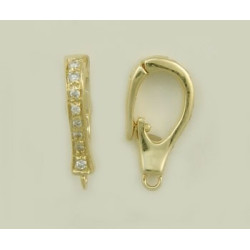 14K Złoty łącznik z diamentami 12mm