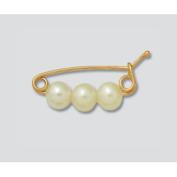 14K Złoty łącznik, zamykany z 3 perłami 16.3mm