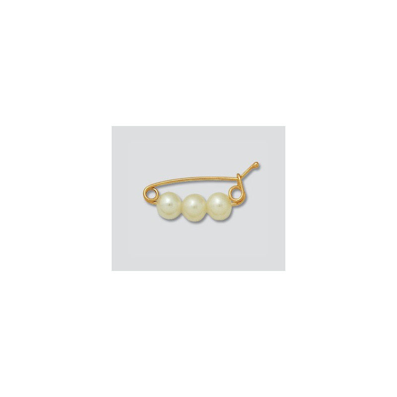 14K Złoty łącznik, zamykany z 3 perłami 16.3mm