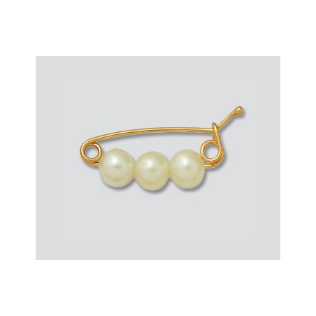 14K Złoty łącznik, zamykany z 3 perłami 16.3mm