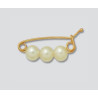 14K Złoty łącznik, zamykany z 3 perłami 16.3mm