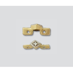 14K Złota listwa, przerywnik z diamentami 2 otwory 11.15x3.15mm