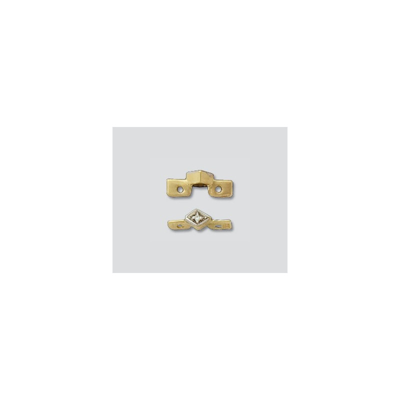 14K Złota listwa, przerywnik z diamentami 2 otwory 11.15x3.15mm