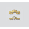 14K Złota listwa, przerywnik z diamentami 2 otwory 11.15x3.15mm