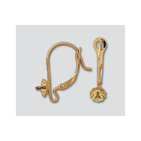 14K Złoty zatrzask, zawiasy 16x15.5mm z 4.5mm kielichem