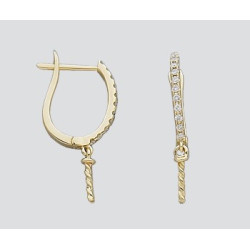 14K Złote zapięcie z diamentami i trzpieniem 15mm