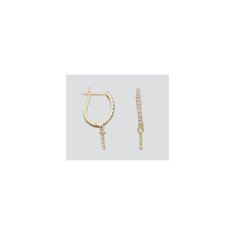 14K Złote zapięcie z diamentami i trzpieniem 15mm