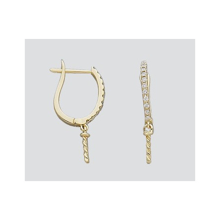 14K Złote zapięcie z diamentami i trzpieniem 15mm