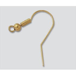 14K Złote bigle do kolczyków, koralik i cewka małe 21.5mm z 3mm koralikiem