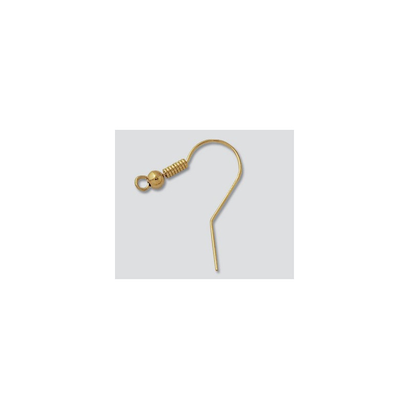 14K Złote bigle do kolczyków, koralik i cewka małe 21.5mm z 3mm koralikiem