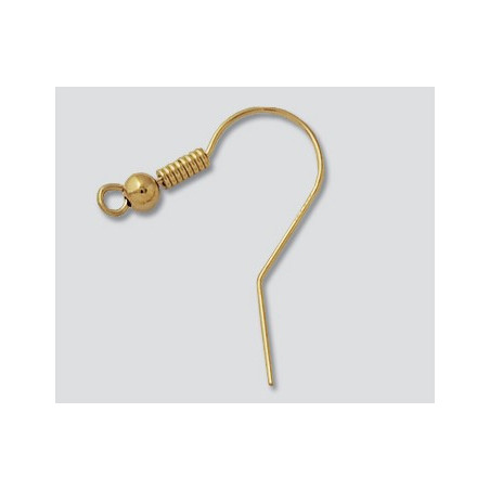 14K Złote bigle do kolczyków, koralik i cewka małe 21.5mm z 3mm koralikiem