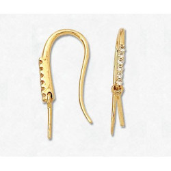 14K Złote bigle do kolczyków z diamentami i trzpieniem 18.5mm
