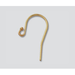 14K Złote bigle do kolczyków 10x18mm z 1.5mm kulką