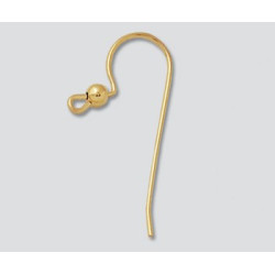 14K Złote bigle do kolczyków  25mm z 3mm kulką